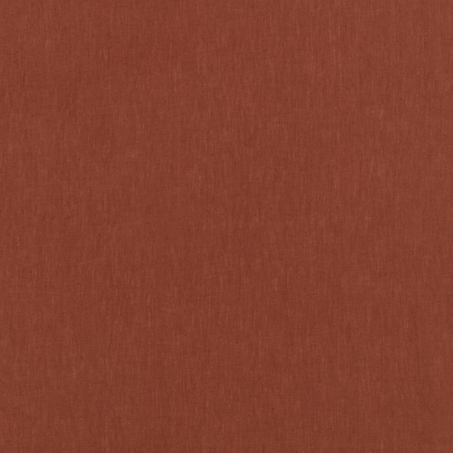 Warm rust-terracotta fabric with a fine, subtly slubbed vertical weave