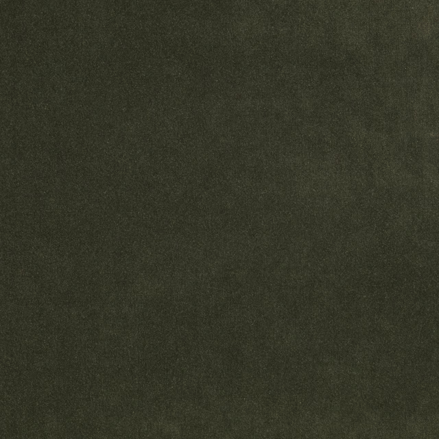Close-up of deep military olive fabric with a subtle mottled woven surface
