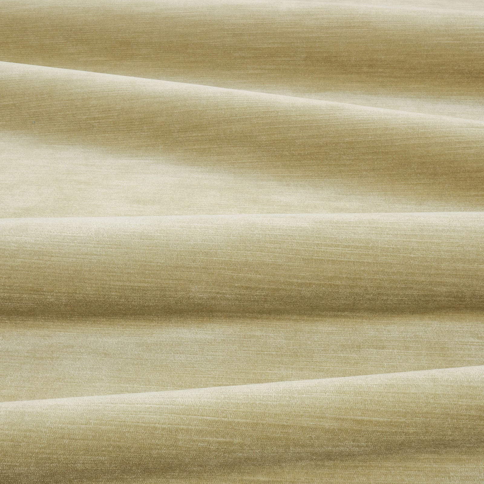 Muted artichoke fabric with pale olive bands and fine horizontal weave