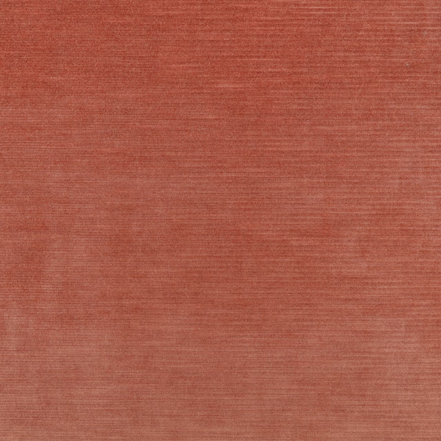 Warm terracotta fabric swatch with fine horizontal slub texture and softly varied red tones