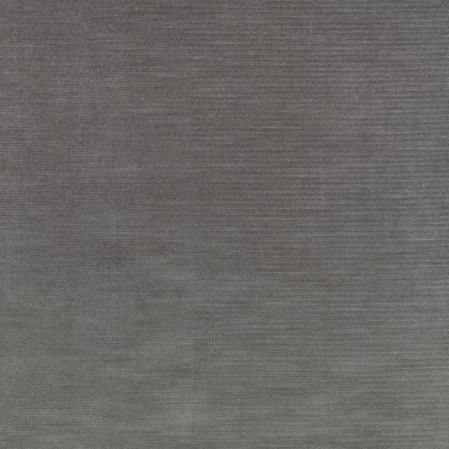 Deep charcoal-grey fabric with fine horizontal striations and softly mottled woven texture