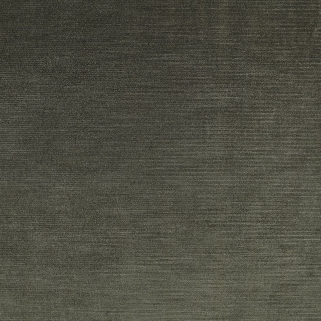 Deep pesto olive fabric with fine horizontal woven texture in close-up