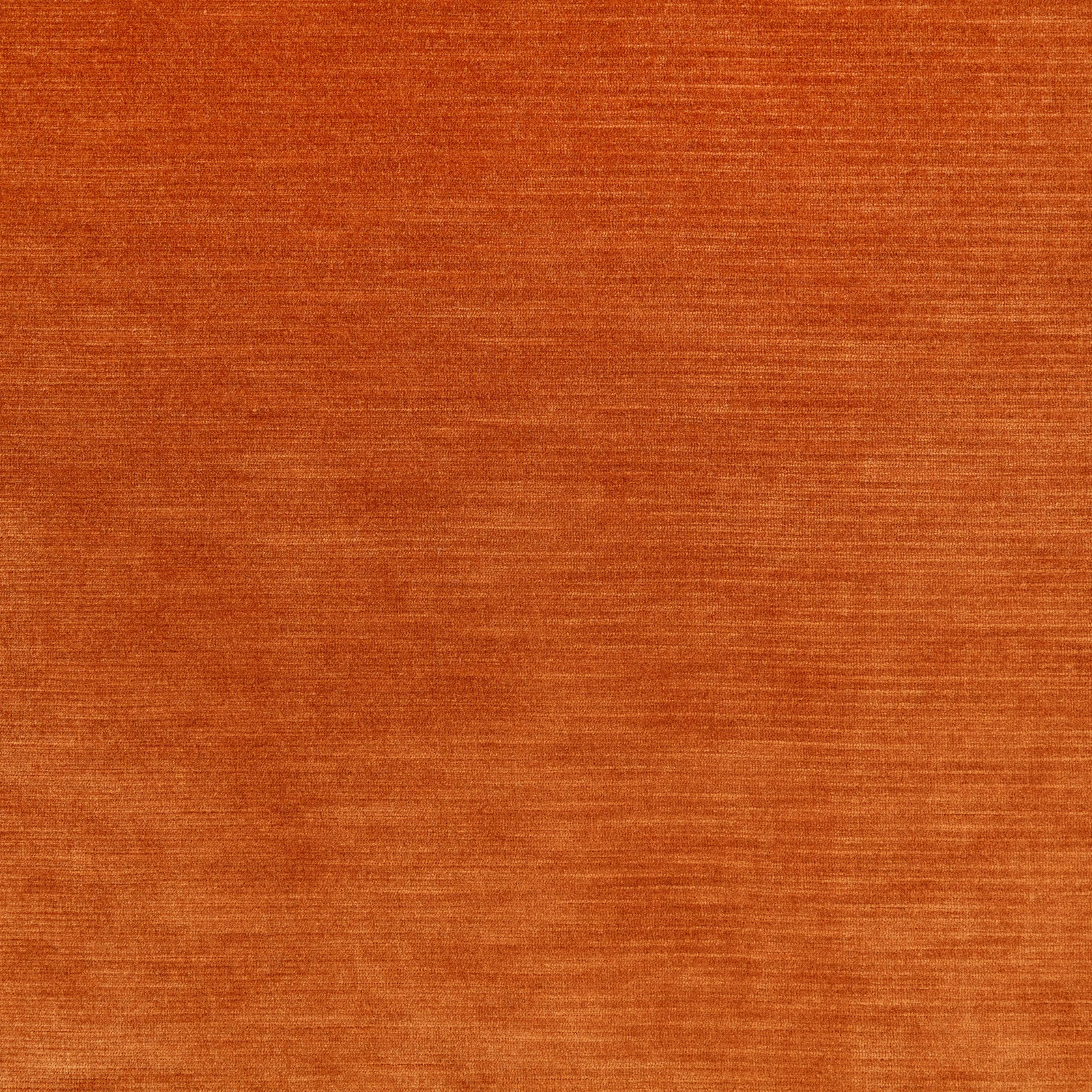 Burnt tangerine textile swatch with fine horizontal woven texture and tonal variation