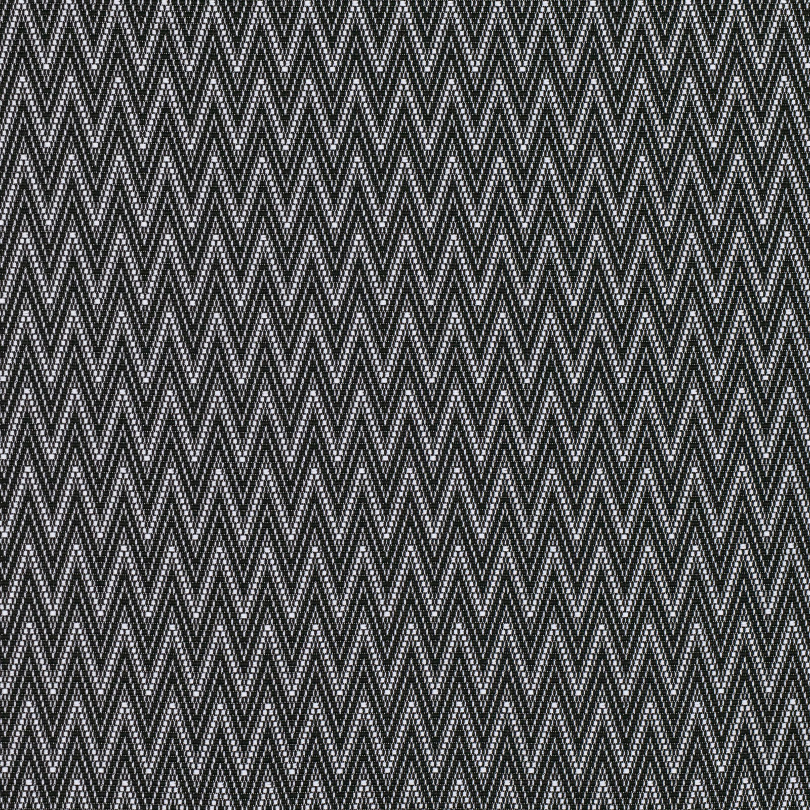 Black and charcoal woven fabric with fine pale-grey zigzag chevrons
