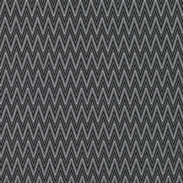 Black and charcoal woven fabric with fine pale-grey zigzag chevrons
