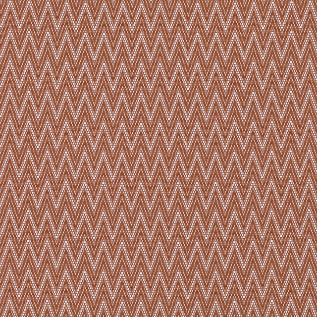 Warm terracotta fabric with tightly woven cream chevron zigzags