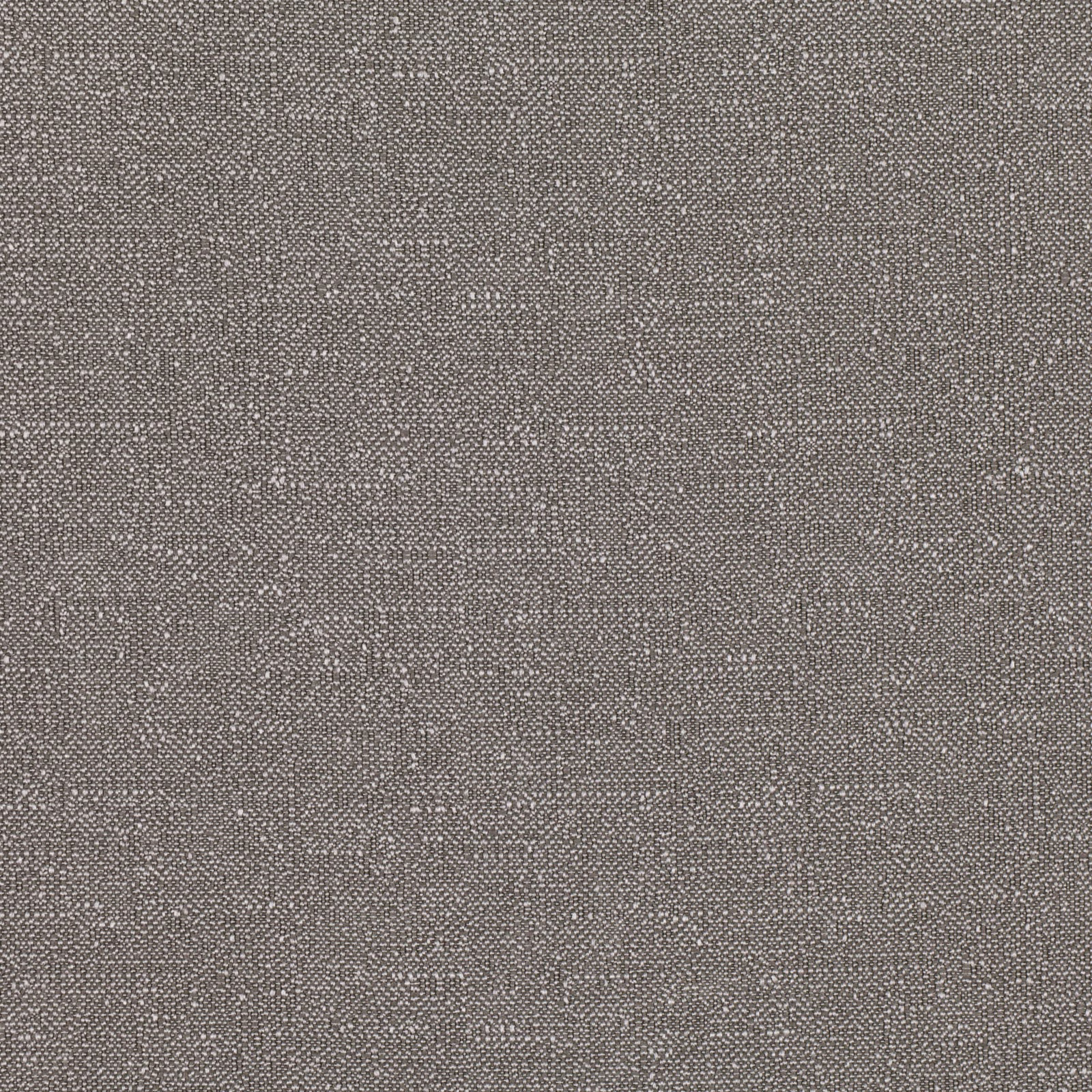 Close-up of cool taupe-grey woven fabric with fine pale and charcoal flecks