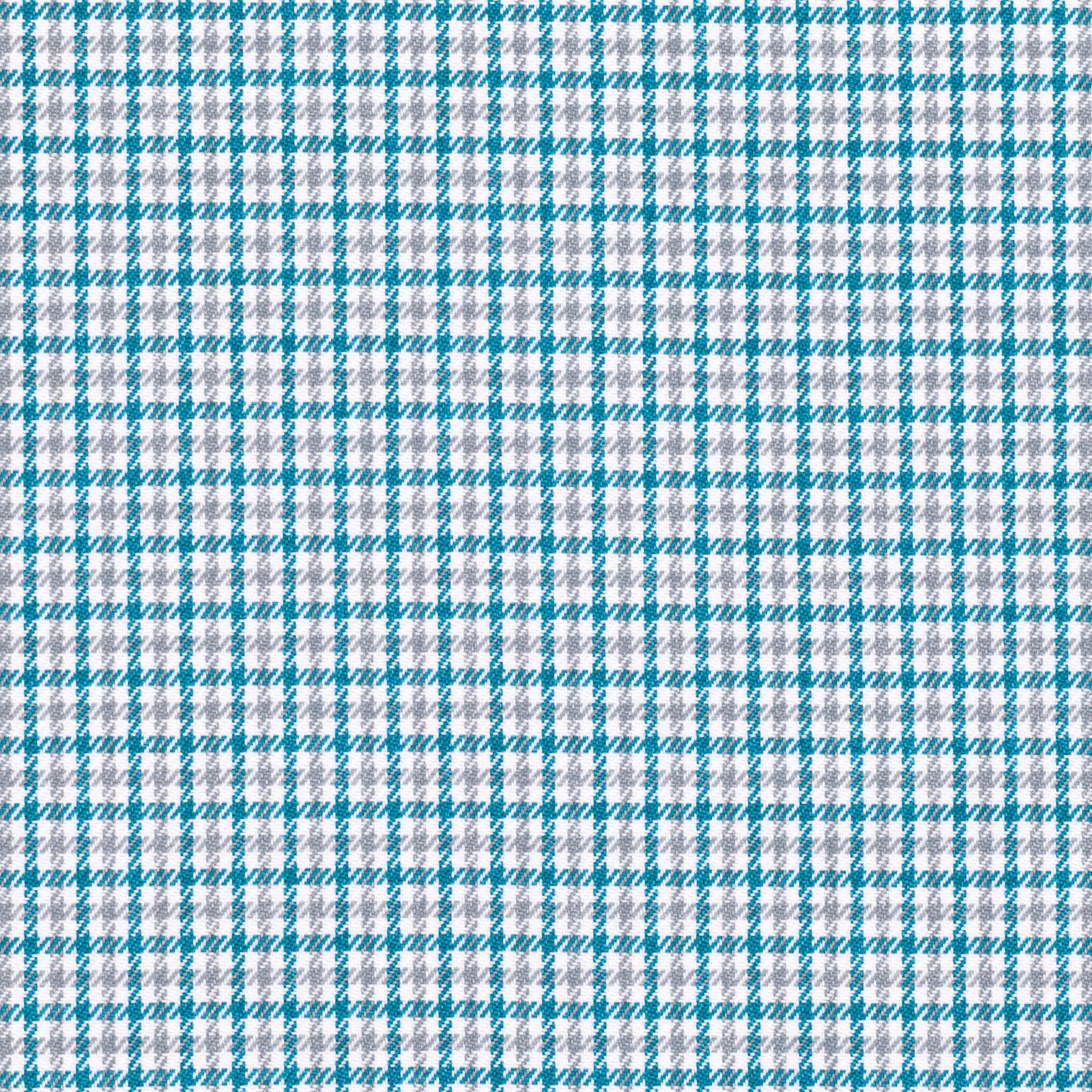 Azure blue and white woven plaid with softly irregular textured checks
