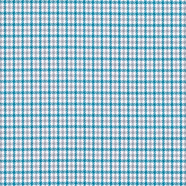 Azure blue and white woven plaid with softly irregular textured checks