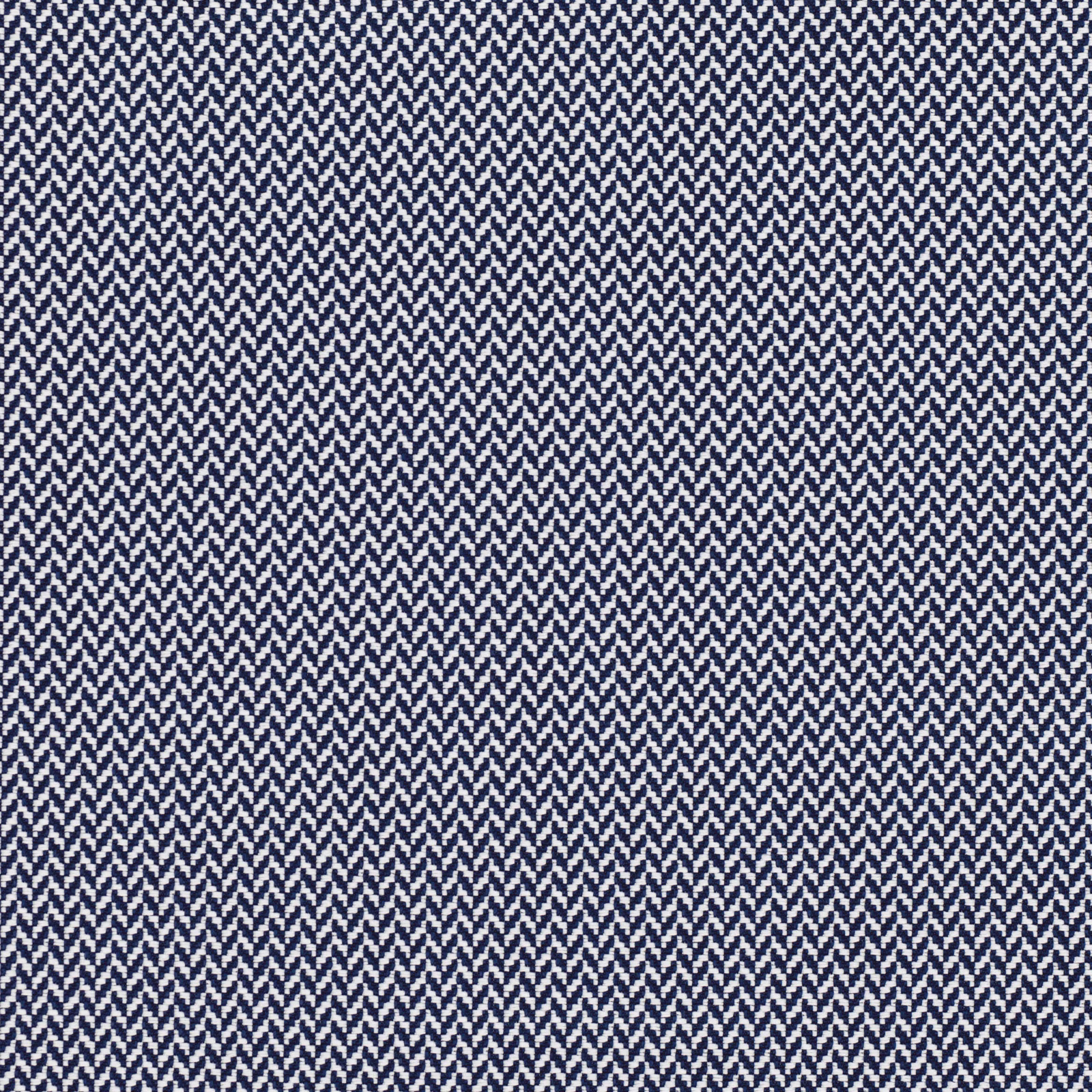 Dense navy and ivory zigzag weave with a fine herringbone texture