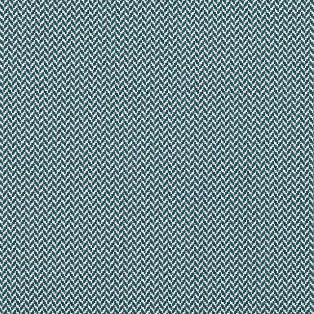 Deep teal and ivory micro-chevron weave with a crisp, tactile surface