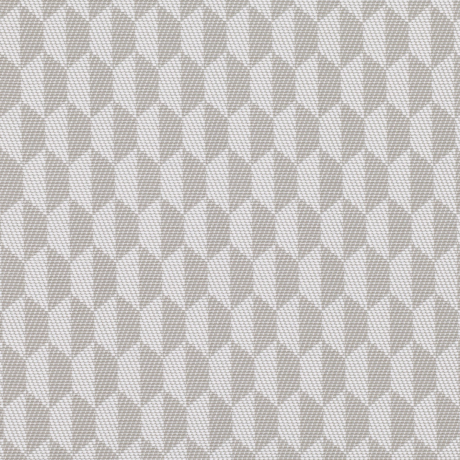 Pale aluminium-grey woven textile with repeating interlocking diamond and hexagon forms