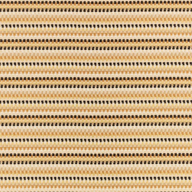Warm cream woven fabric with tan and dark horizontal dash stripes