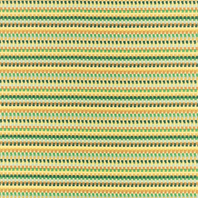 Close-up of cream, pineapple yellow and green broken stripes in a textured outdoor weave
