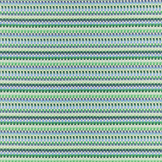 Small spearmint basket-weave check with blue, white and green horizontal bands