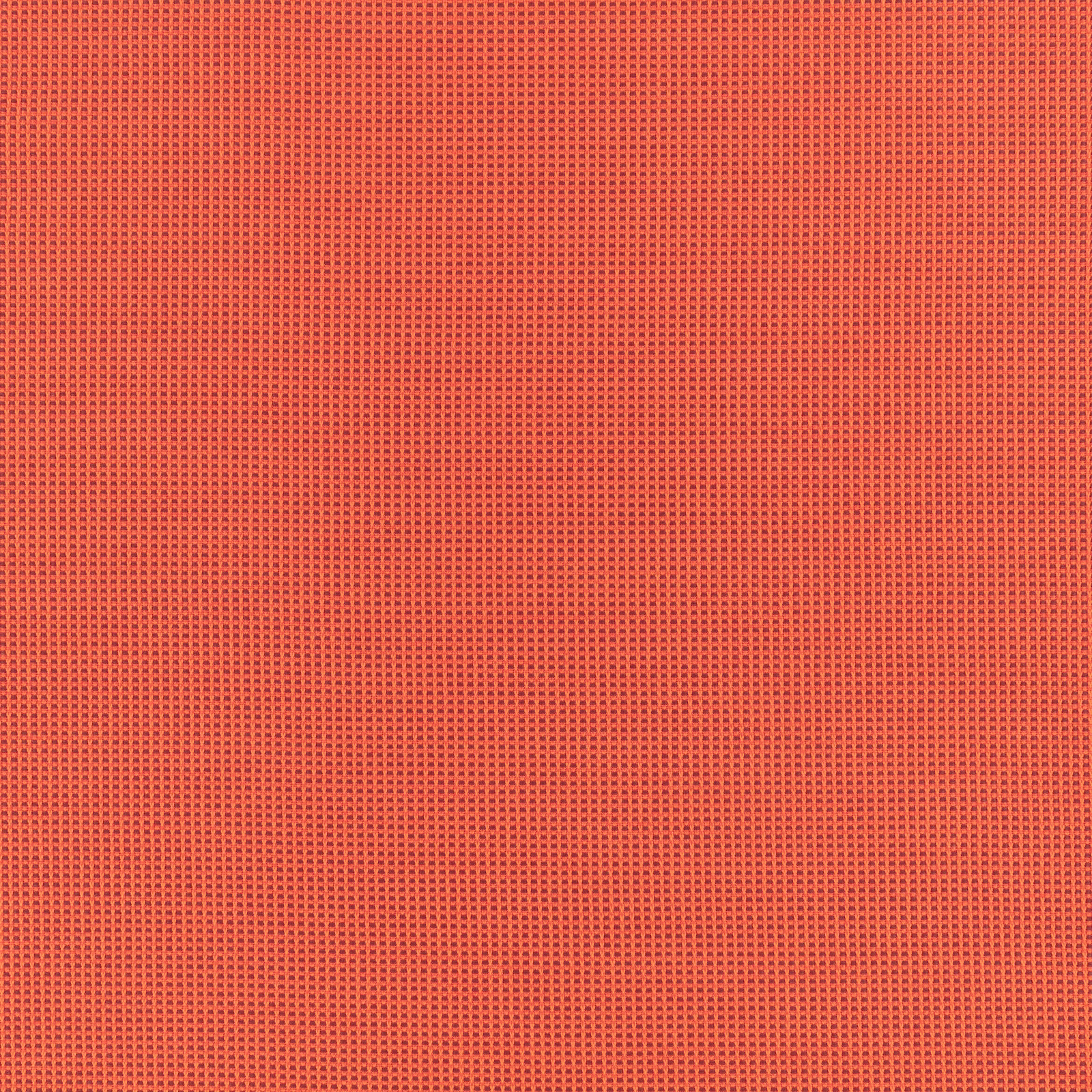 Warm blood-orange fabric with a tightly woven tiny coral-red square grid texture