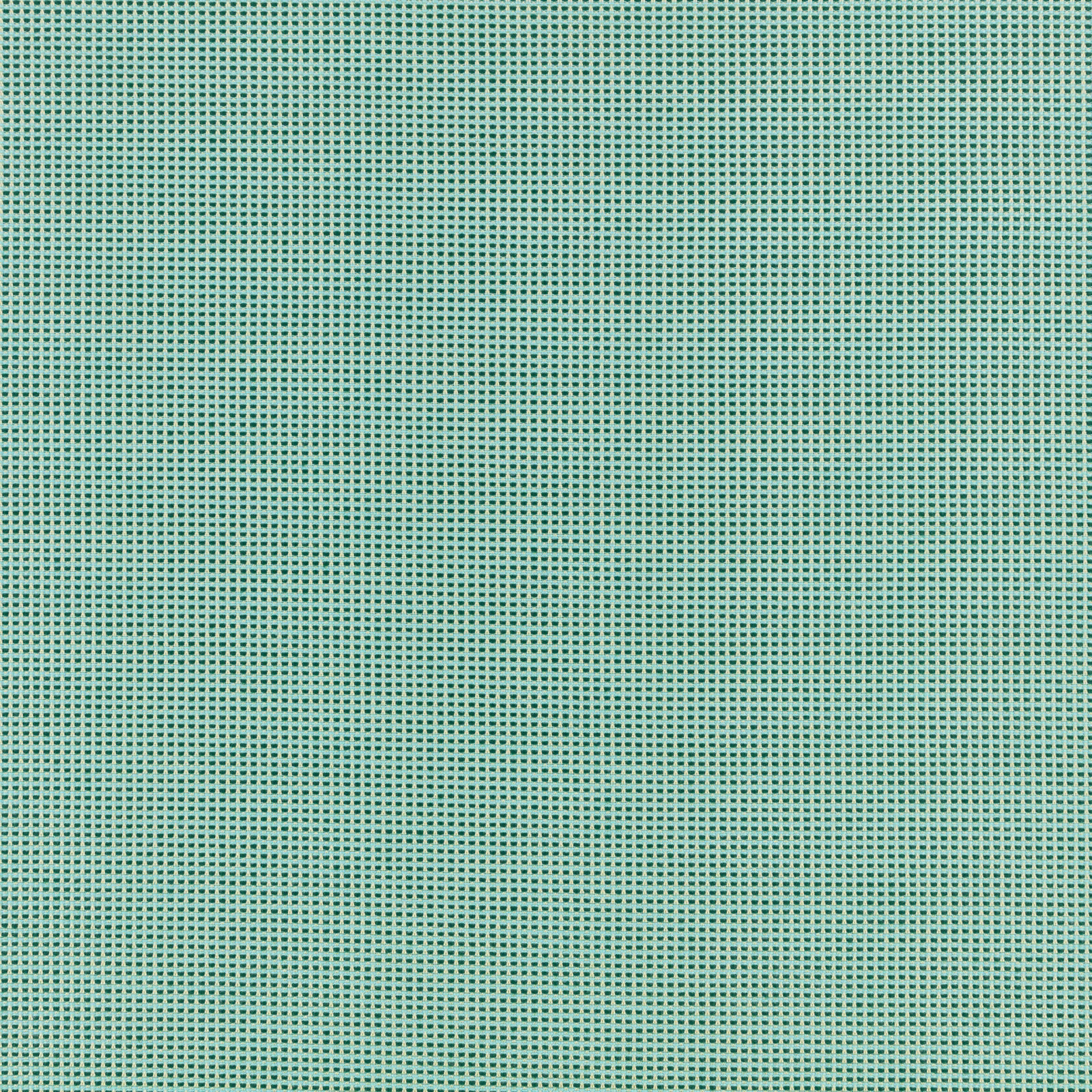 Close-up of cool spearmint fabric with a fine dark teal woven grid