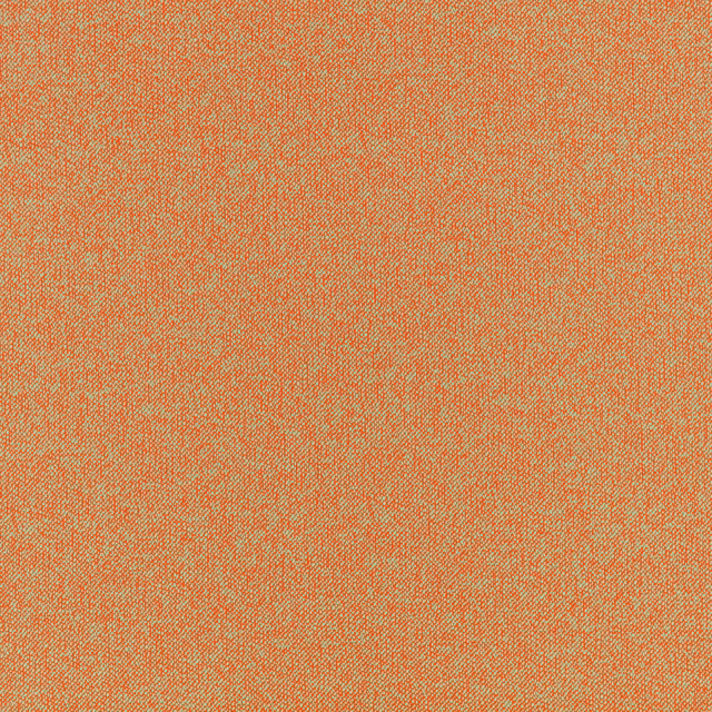 Warm coral-orange outdoor fabric with fine pale blue-green flecks and woven texture
