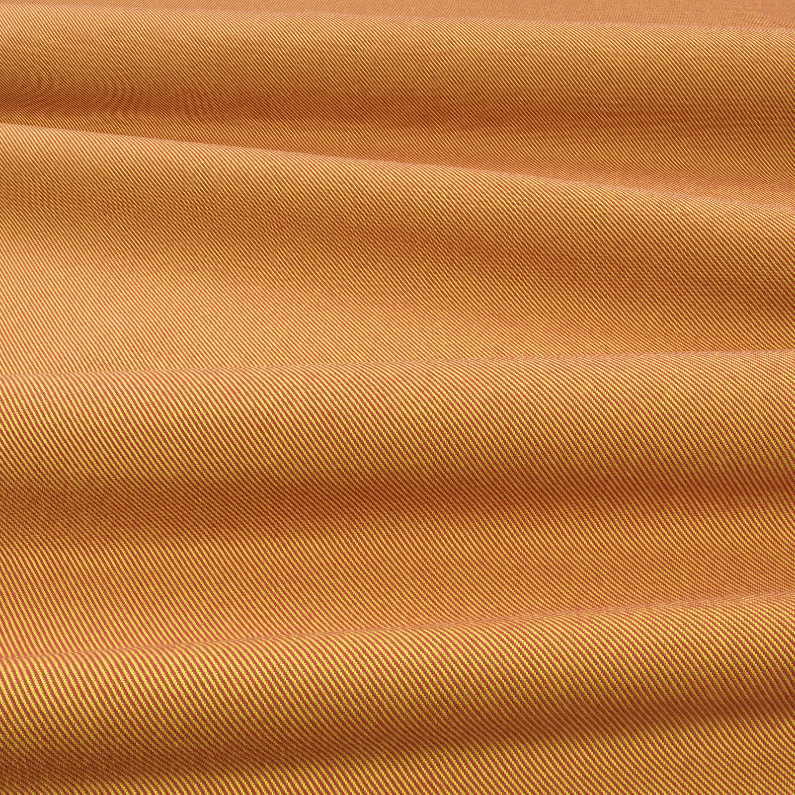 Warm golden yellow outdoor textile with closely spaced diagonal ribs and shaded folded bands