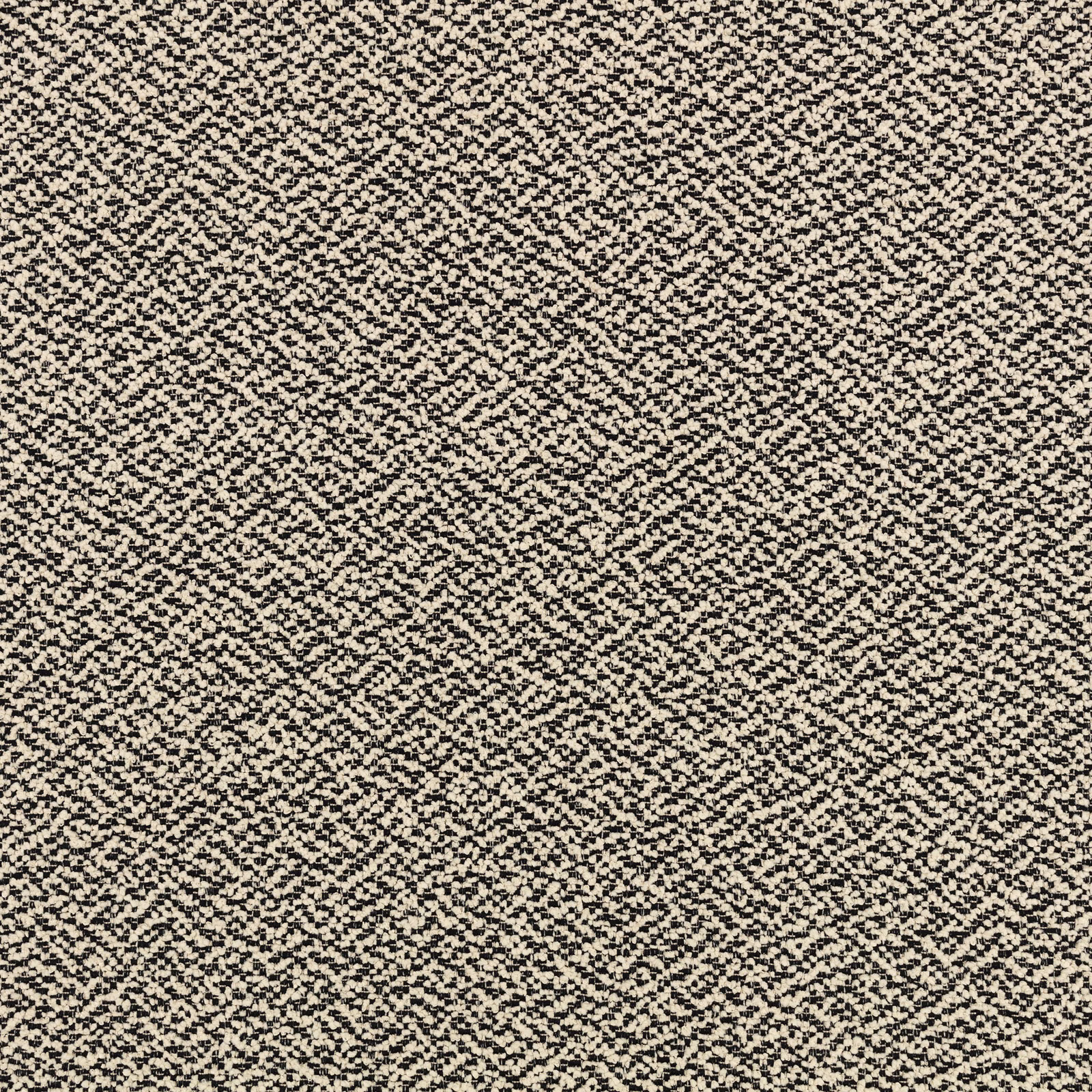 Warm cream outdoor weave with dense charcoal micro-flecks and a softly grainy texture
