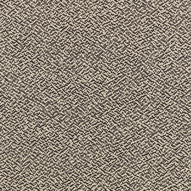 Warm cream outdoor weave with dense charcoal micro-flecks and a softly grainy texture