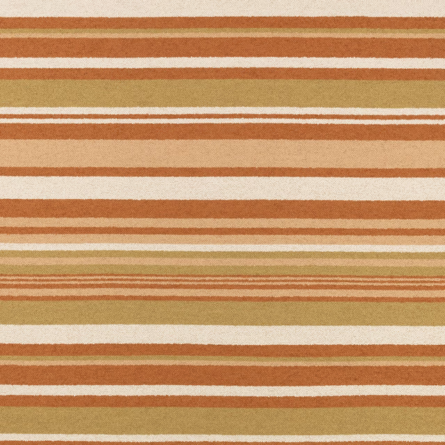 Rust, ochre and cream horizontal stripes across a softly textured outdoor weave