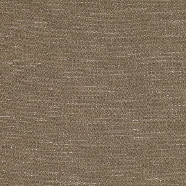 Taupe-brown woven fabric with fine horizontal flecks and subtle tonal texture