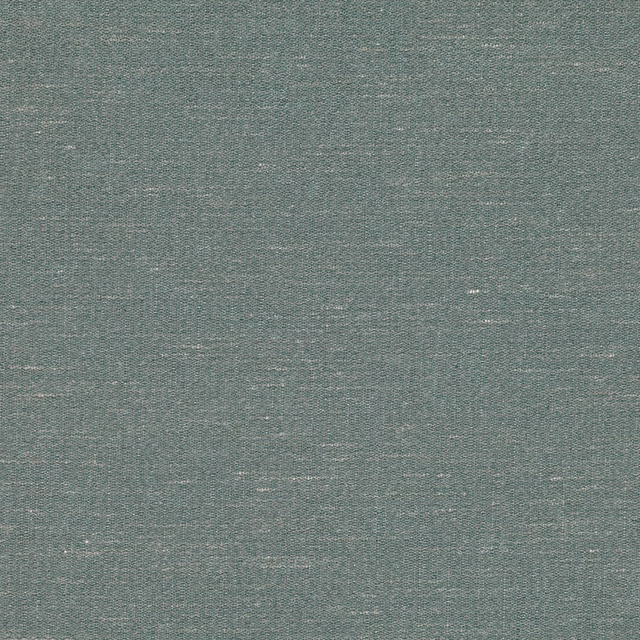 Muted blue-green woven swatch with fine horizontal texture and scattered pale slubs