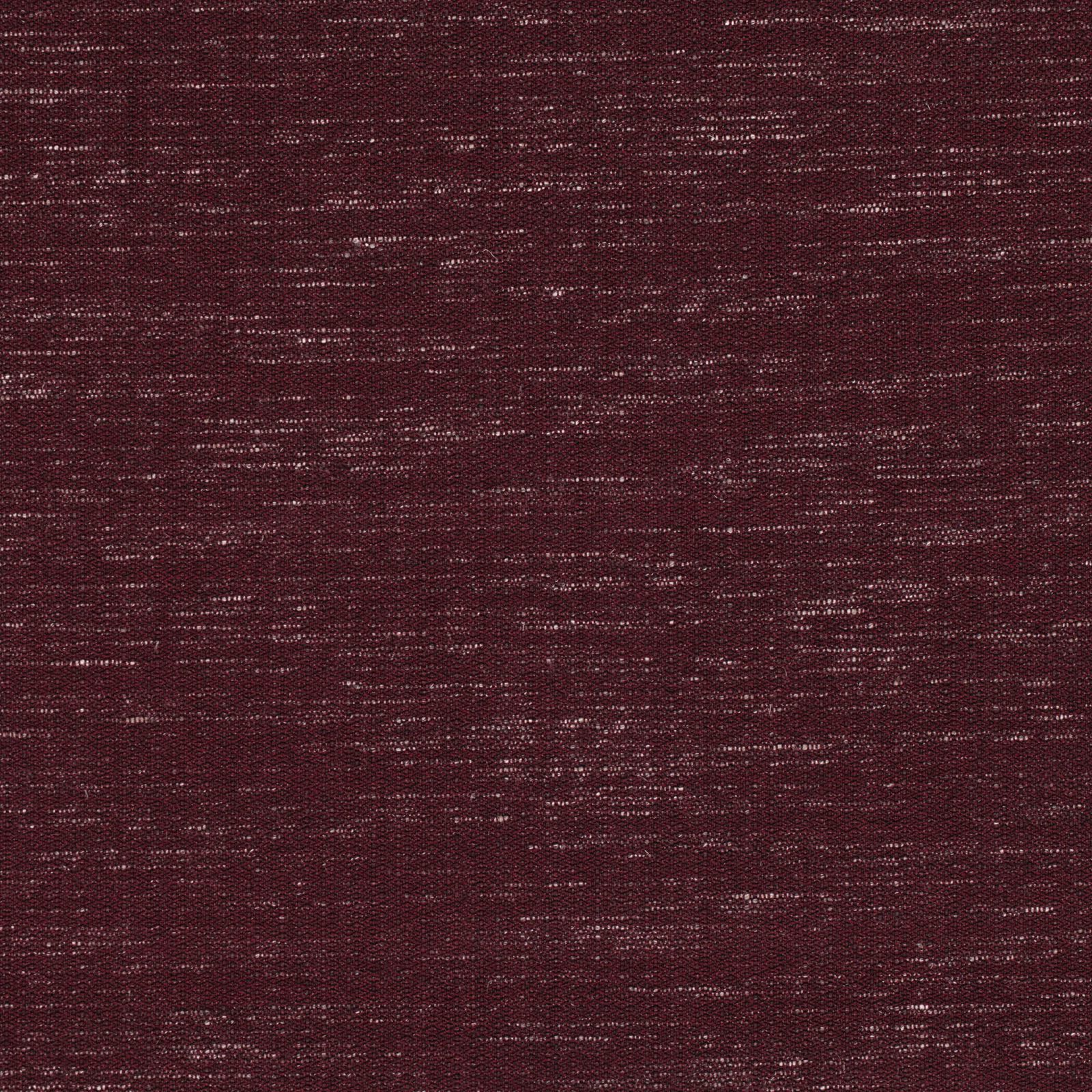 Deep plum woven fabric with fine horizontal slubs and subtly varied lighter threads