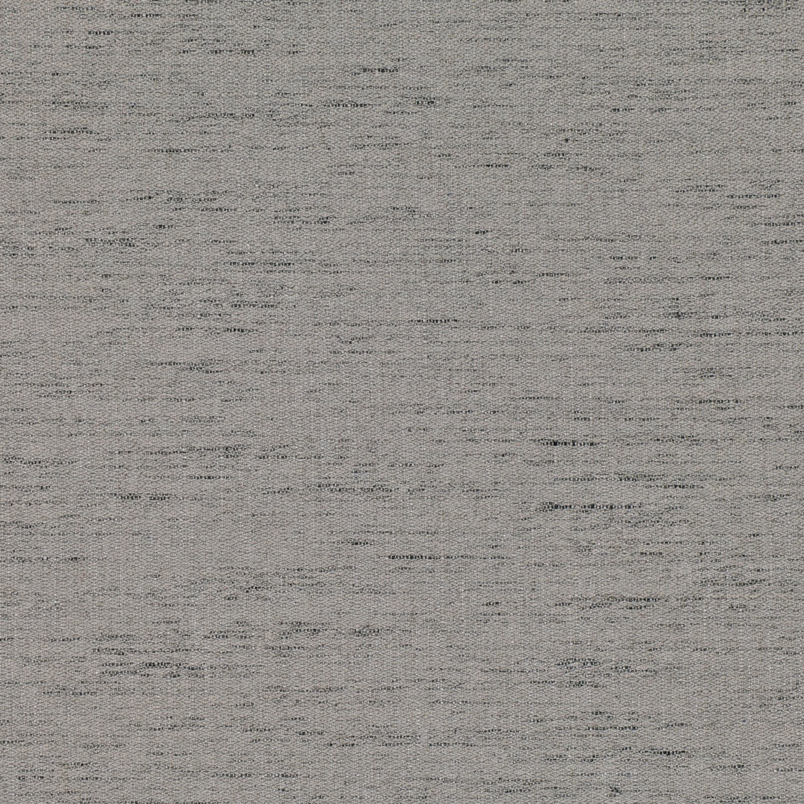 Soft grey woven fabric with fine broken horizontal striations and subtle dark flecks
