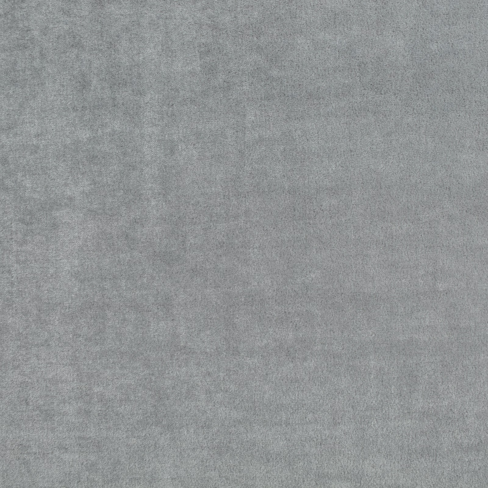 Close-up of cool mid grey fabric with softly mottled woven texture and subtle tonal depth