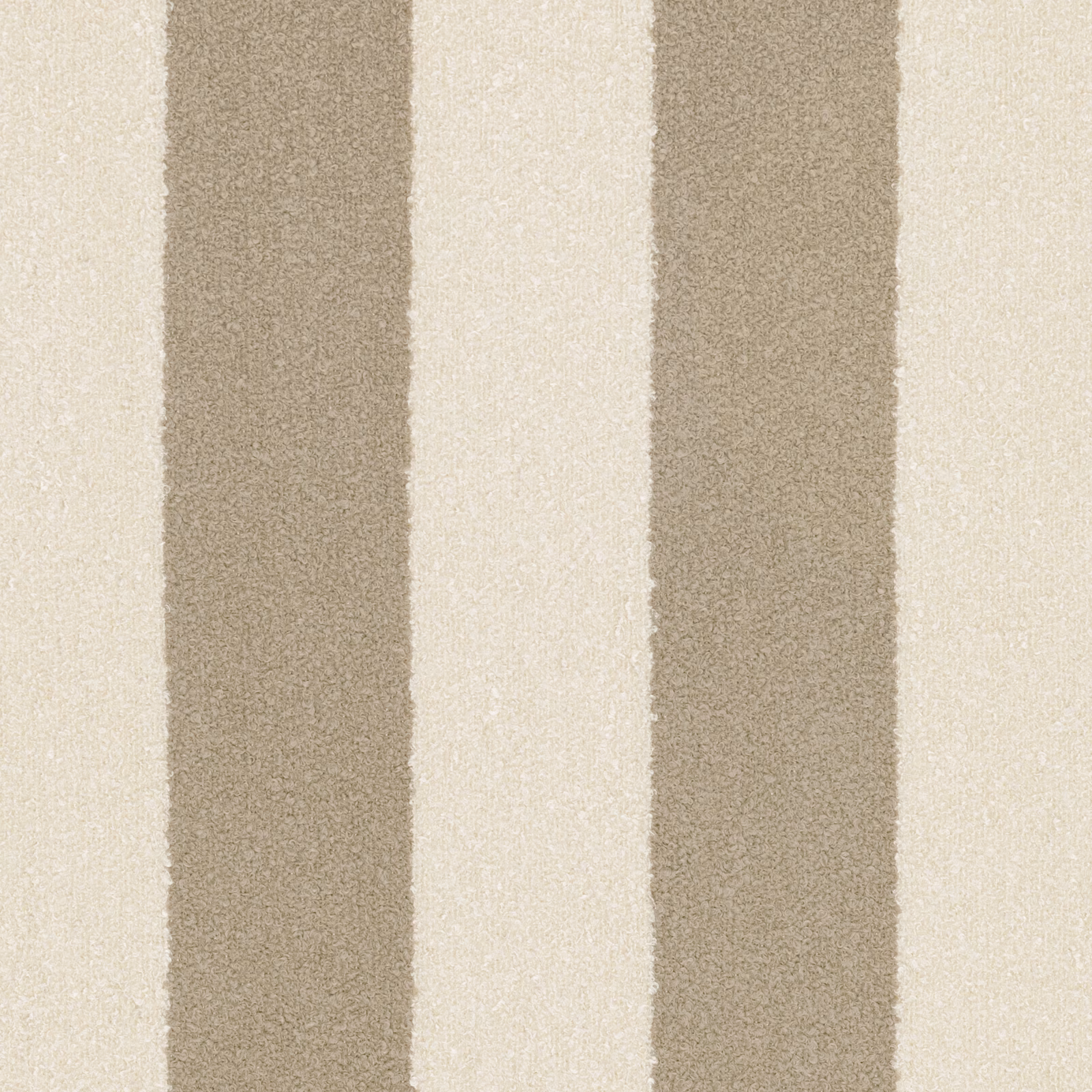 Warm flax-beige and cream vertical stripes with a softly flecked woven surface