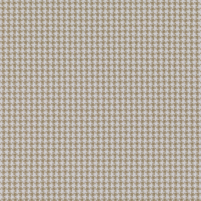 Warm flax beige fabric with pale broken cross motifs in a tight textured weave