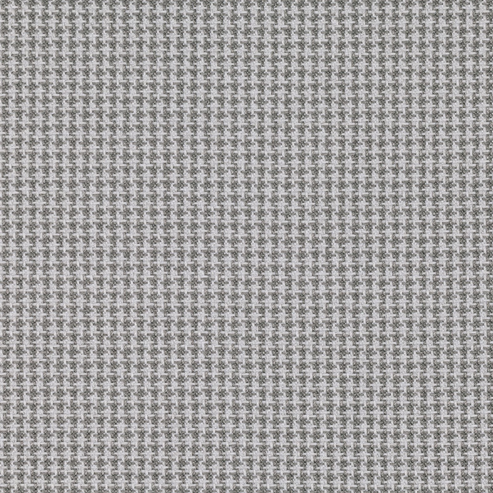 Close-up of cool steel grey fabric with a fine, tightly woven micro-check texture