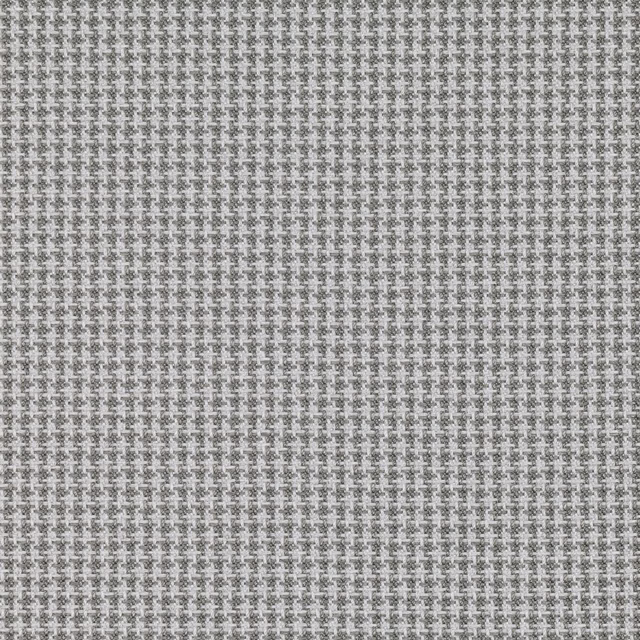Close-up of cool steel grey fabric with a fine, tightly woven micro-check texture