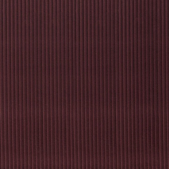 Deep aubergine ribbed textile with narrow vertical channels and softly shaded texture