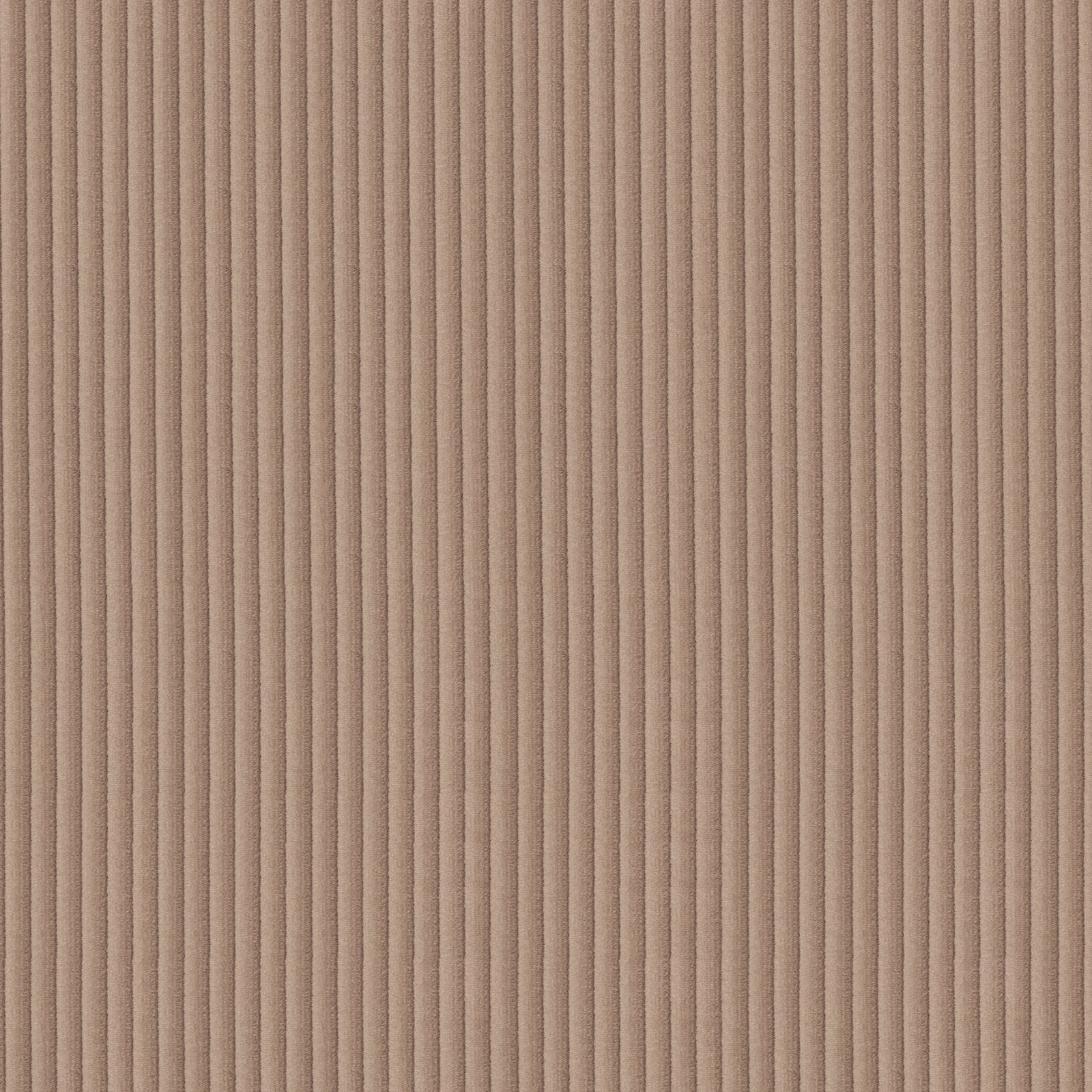 Warm bark-taupe fabric with closely spaced vertical ribs and soft shading