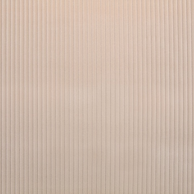 Warm buff beige fabric with fine vertical ribs and softly textured surface