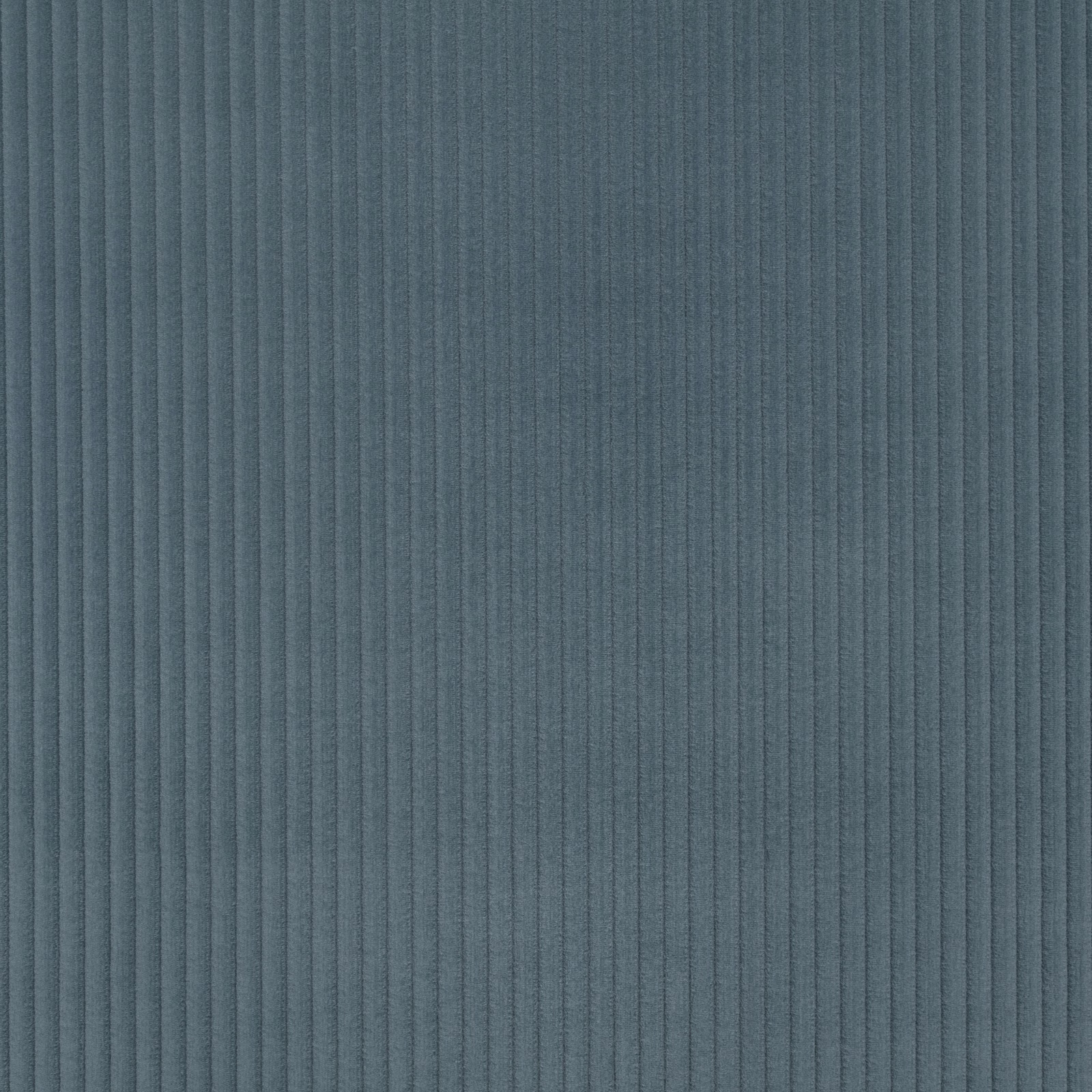 Deep blue-grey fabric with narrow vertical ribs and subtle tonal shading