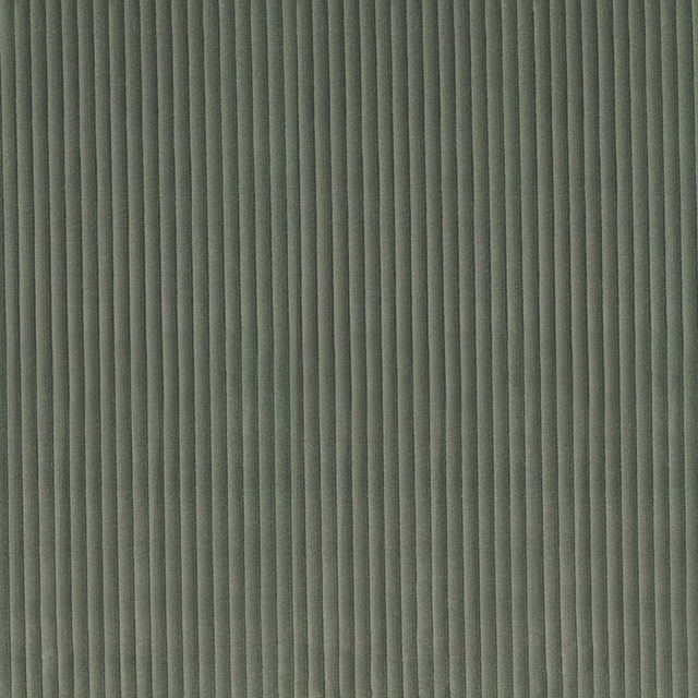 Muted olive khaki fabric with closely spaced vertical ribs and softly varied shading