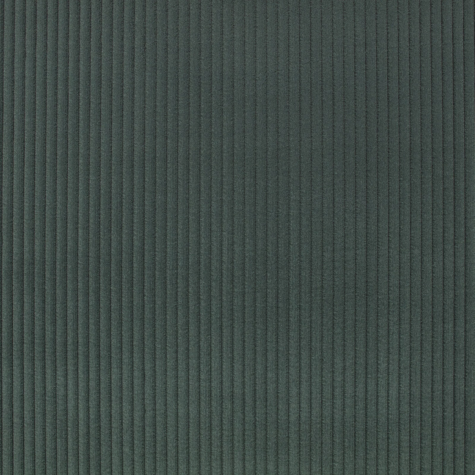 Deep pine green fabric with fine vertical ribs and a softly textured surface
