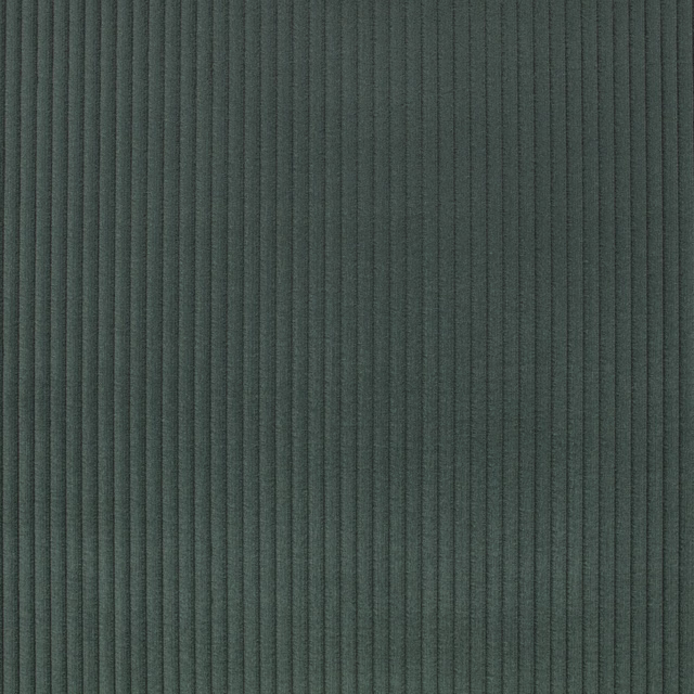 Deep pine green fabric with fine vertical ribs and a softly textured surface