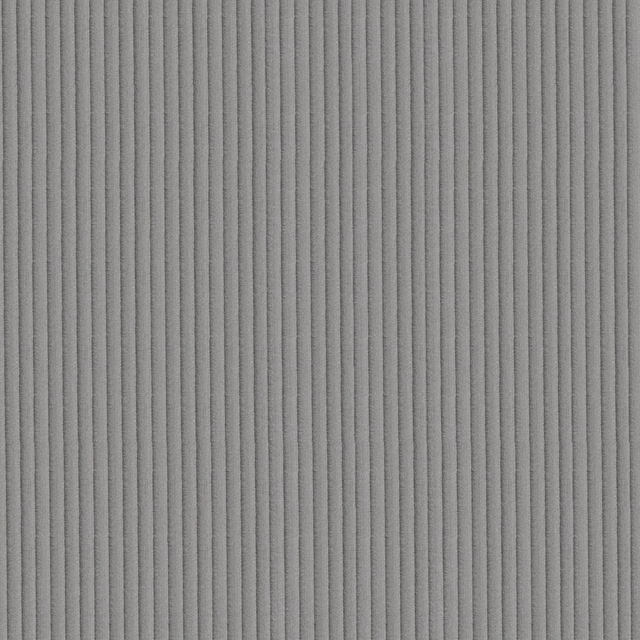 Cool steel-grey fabric with closely spaced vertical ribs and a softly textured surface
