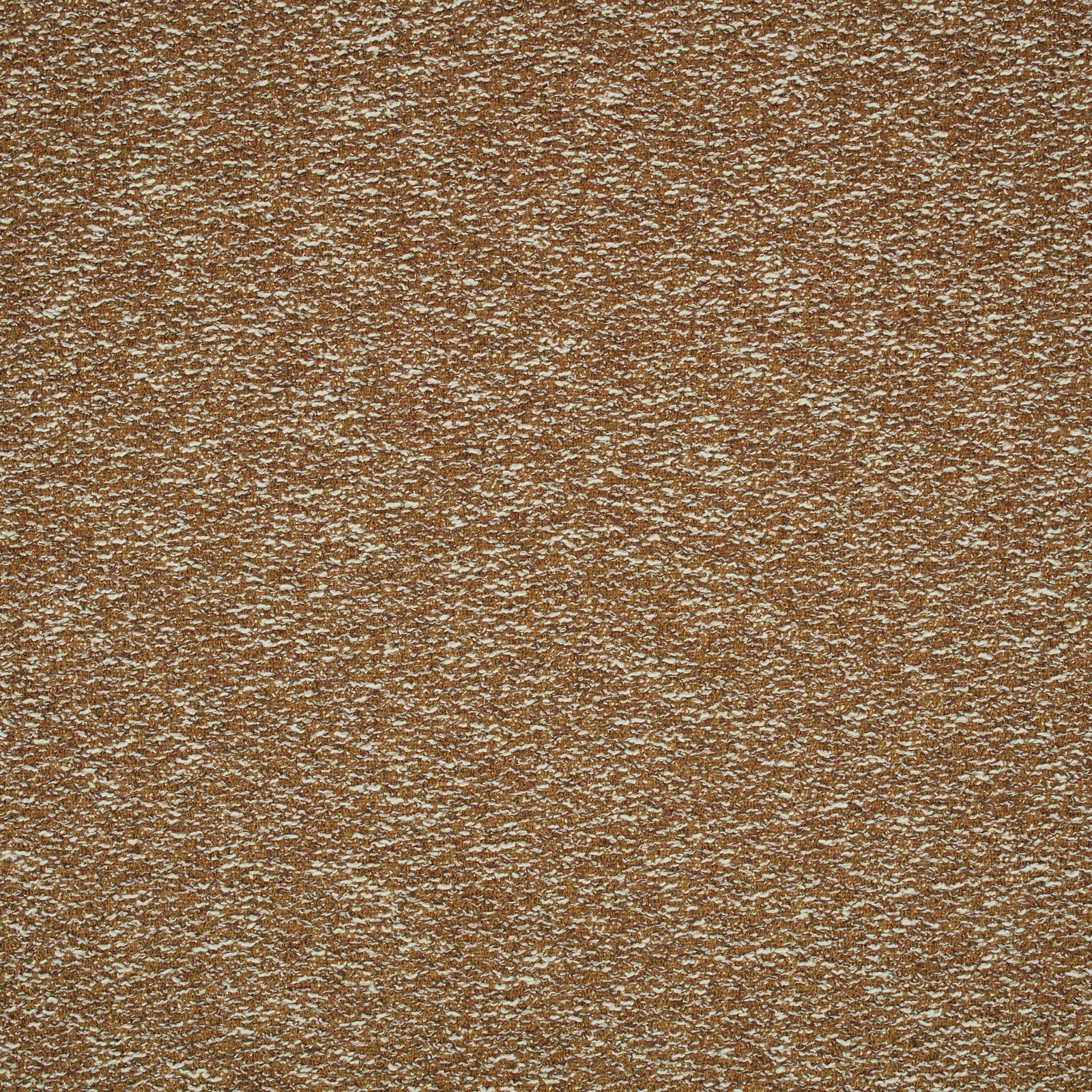 Warm ochre-brown textile with cream-flecked, tightly textured woven surface