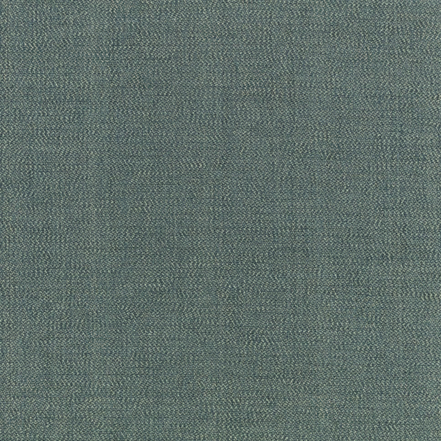 Close-up of muted rosemary-green fabric with fine variegated woven texture