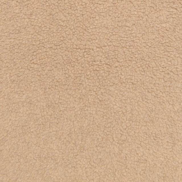 Warm natural beige fleece fabric with a softly mottled, nubby looped texture