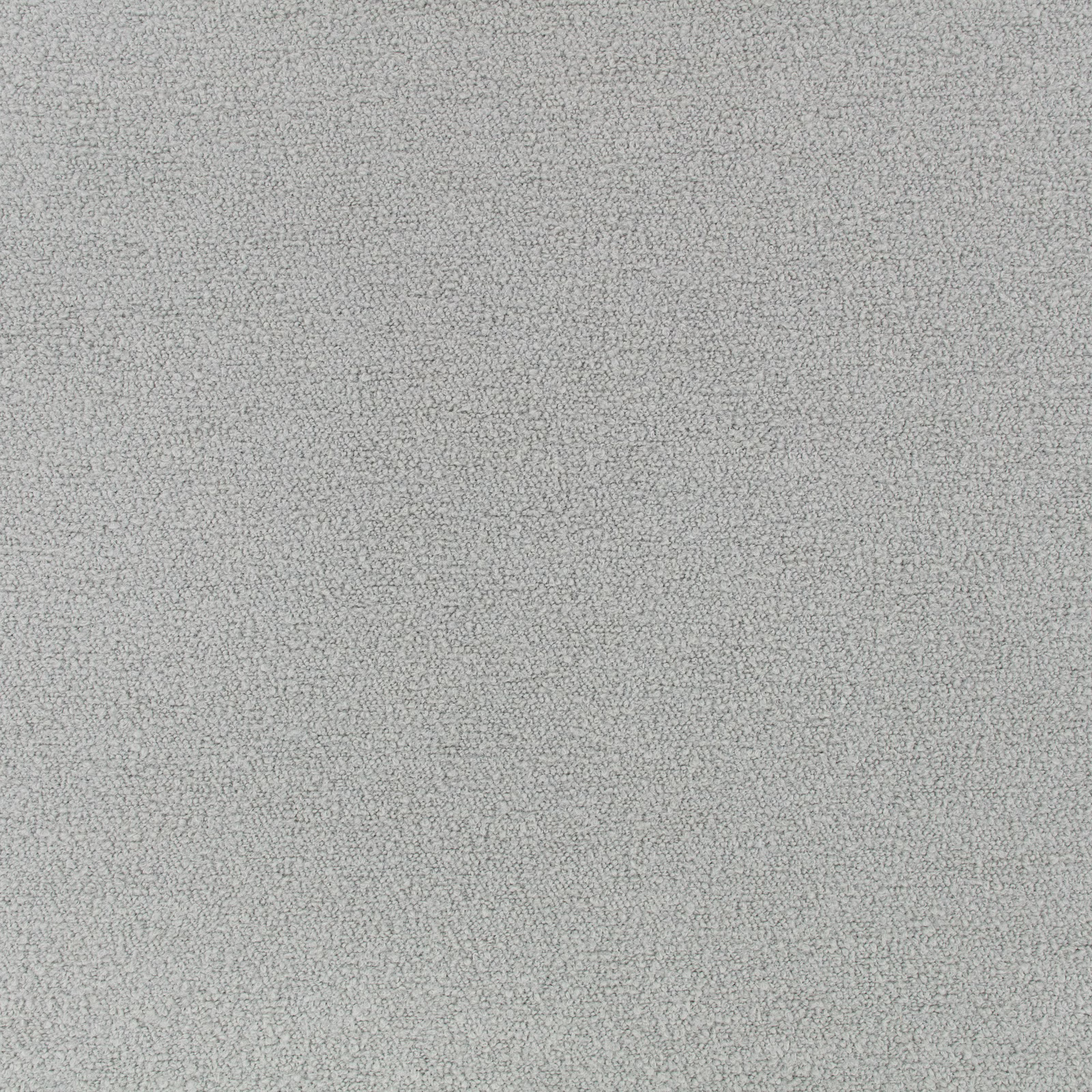 Close-up of cool aluminium-grey Teddy fabric with a fine flecked, nubby texture