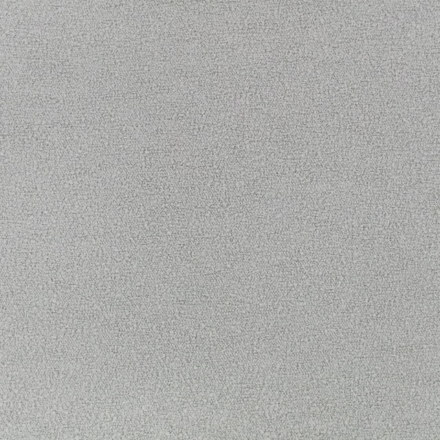 Close-up of cool aluminium-grey Teddy fabric with a fine flecked, nubby texture
