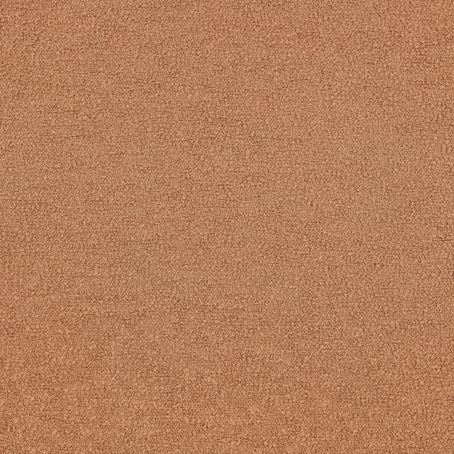 Warm amber-brown upholstery textile with a dense, softly mottled looped texture