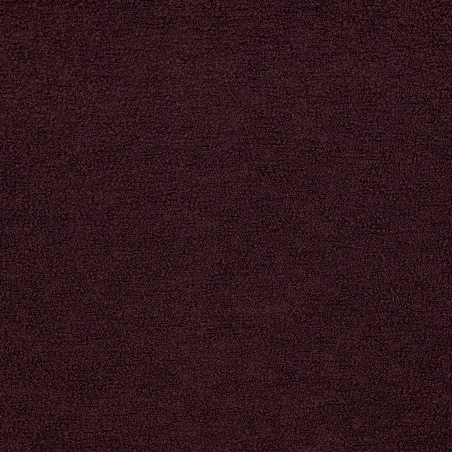 Deep fig-purple teddy weave with a dense, softly napped texture